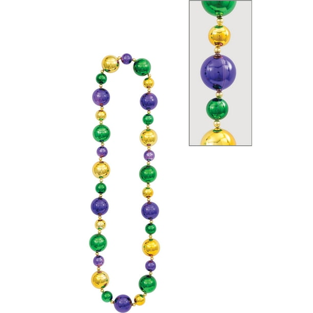 Big Mardi Gras Bead Necklace, With Giant Golf Ball-Size Beads - Walmart