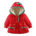 thumbnail image 1 of aDJFDGT Toddler Girls Warm Bowknot Ruffles Coat Jacket Contrast Color Long Sleeve Winter Clothes, 1 of 7