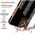 thumbnail image 2 of Compatible with iPhone 11 pro max Case for Women Girls,Full Camera Lens Protection Raised Reinforced Corners TPU Love Heart Plating Bumper Case Cute Slim Shockproof Case Cover(Elegant Black), 2 of 14