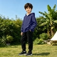 thumbnail image 5 of Youth Boys Girls Full Zip Hooded Sweatshirt Drop Shoulder Fleece Lined Hoodies Tween Fall Winter Warm Jacket Kangaroo Pockets, 5 of 5