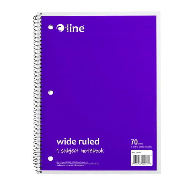 Cuaderno de 1 materia C-Line rayas anchas morado 1 EA juego de 48 EA