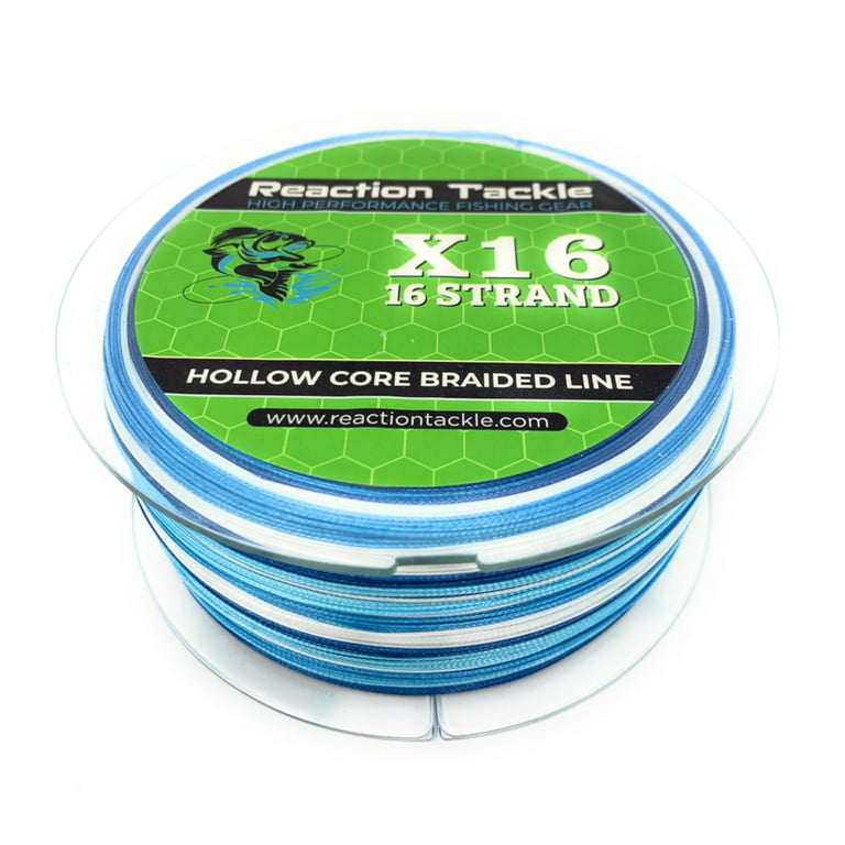 Reaction Tackle Hollow Core 16 Strand Braided Fishing Line 