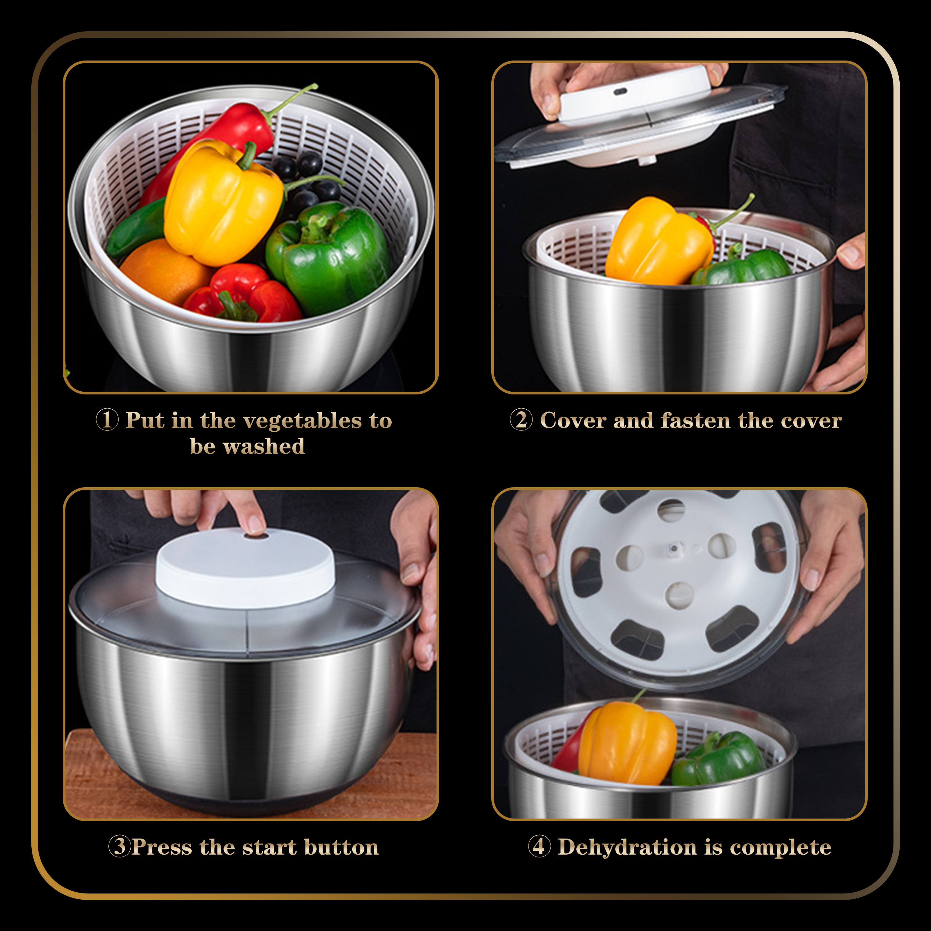 Electric Salad Spinner, Cloverbliss Co.