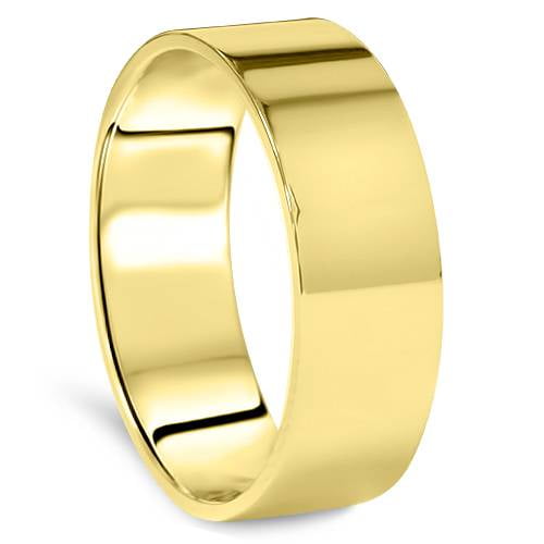 Pompeii 7mm Flat High Polished Wedding Band 10K Yellow Gold (,)