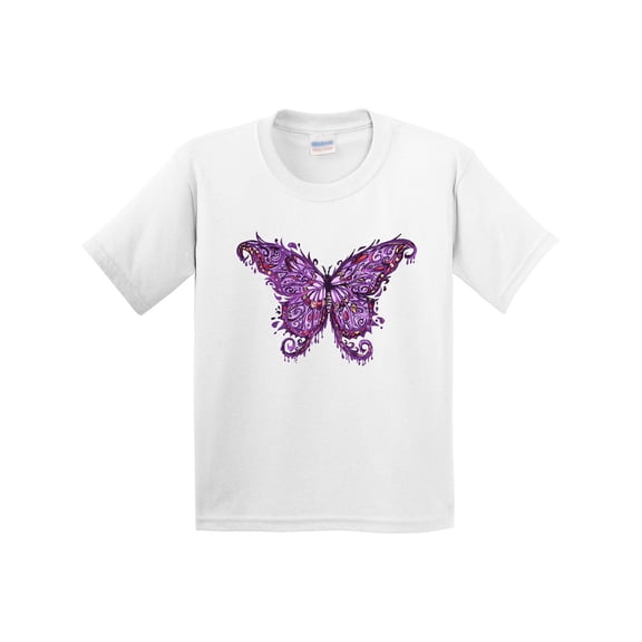 Inktastic Purple Ink Butterfly Youth T-Shirt