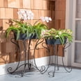 thumbnail image 2 of SAFAVIEH Hendrick Solid Outdoor Patio Planters, Black Rust, Set of 2, 2 of 8