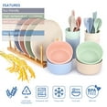 BUSATIA 28 PCS Wheat Straw Dinnerware Sets, Microwave Safe, Reusable