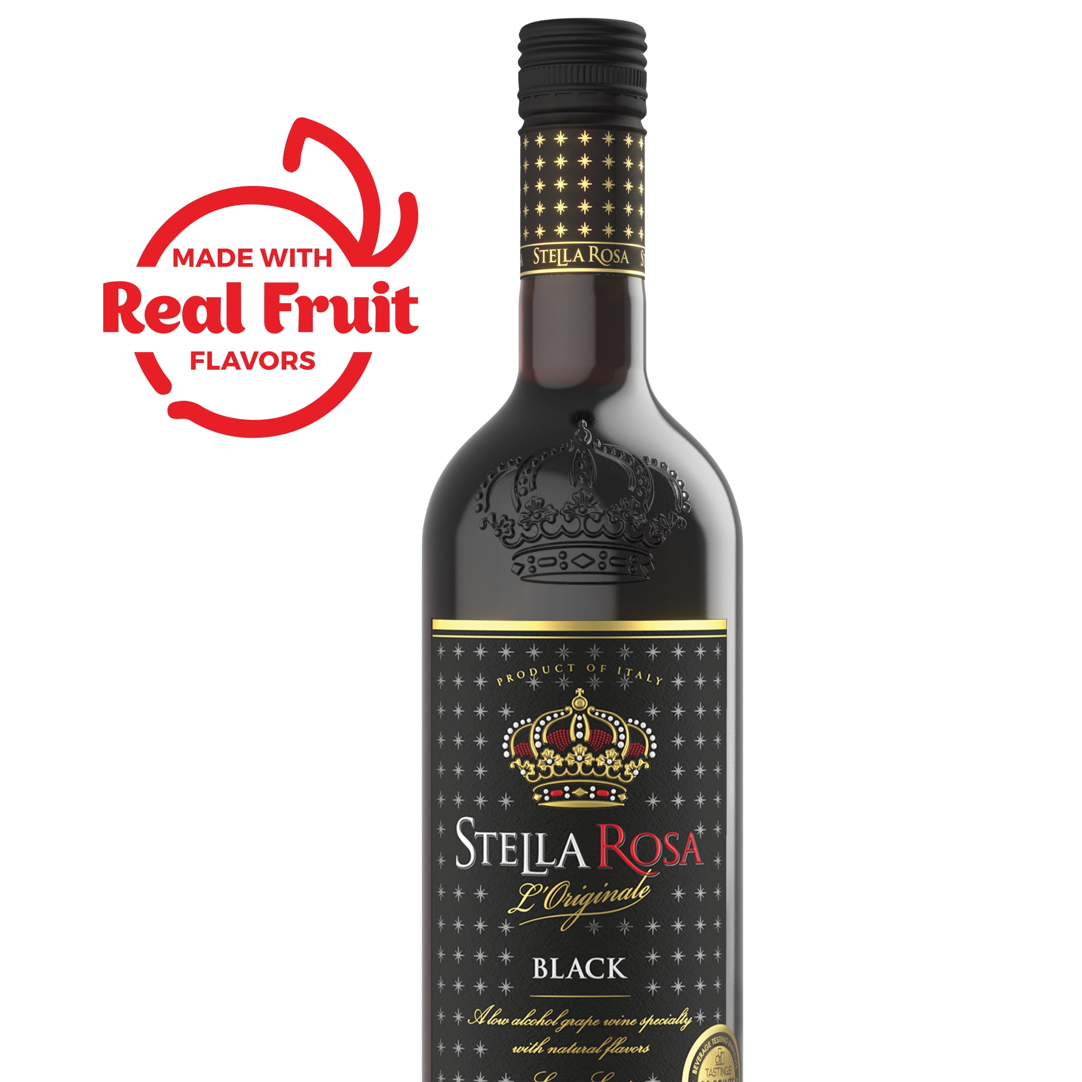 Stella Rosa Black Semi-Sweet Red Wine, 750ml, Low Alcohol, Rich Berry Flavors