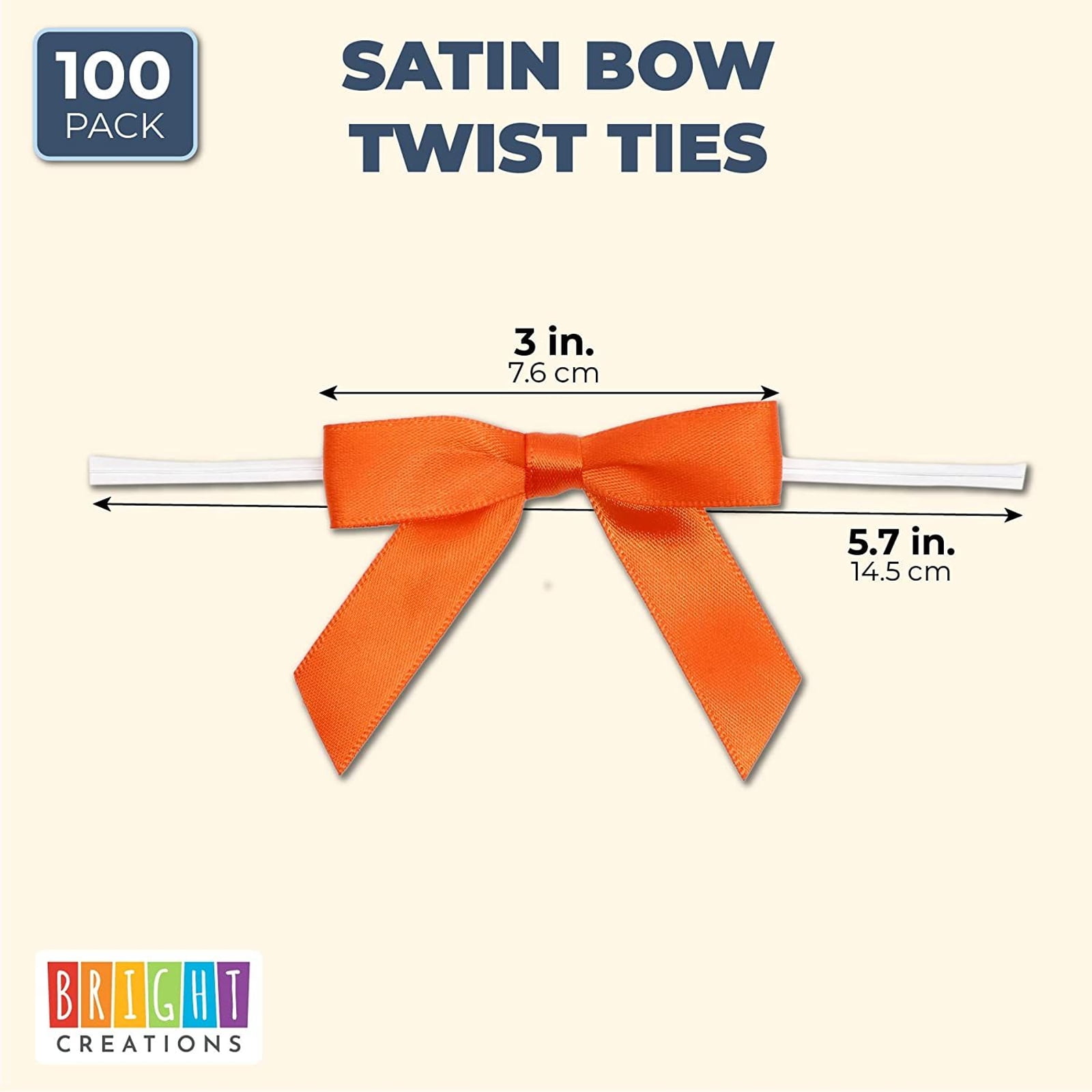 100-Pack Twist Tie Bows, Metallic Gold Pre-Tied Satin Ribbon for Gift Wrap  Bags Boxes, Party Favors, Baked Goods, Crafts, Mini Bowties for Hair