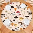 thumbnail image 2 of Colorful Mushroom Assortment Light Pink Pattern Round Fitted Tablecloth with Elastic Edge,Dining Table Cover Waterproof,Outdoor Round Tablecloth for Camping,Dining,Indoor and Outdoor, 2 of 7