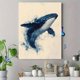 thumbnail image 4 of Qisvanset 12x16 Inch Ocean Whale Watercolor Canvas Wall Art, Marine Animal Kids Nursery Wall Decor, 4 of 5