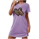 thumbnail image 2 of Camisón corto de mujer, vestido de largo medio con estampado de moda, camisón corto extragrande de mujer, camisón de manga corta con estampado de pecho a la moda, camisón de mujer, 2 of 6