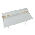 thumbnail image 6 of Harvey Contemporary Office Desk In White Steel And White And Natural Wood With White Accents, 6 of 7