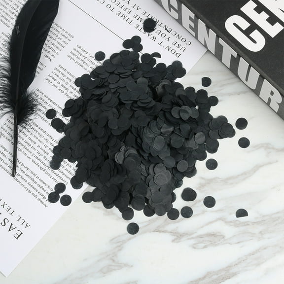 FESTFENDS Birthday Decorations Black Plastic Confetti 1 Set Valentines Day Colored Paper
