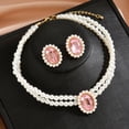 thumbnail image 2 of Sunyuer Pearl Necklace Jewelry Set Wedding Pearls Earrings Necklaces Set Bridal Crystal Jewelry for Women, 2 of 6