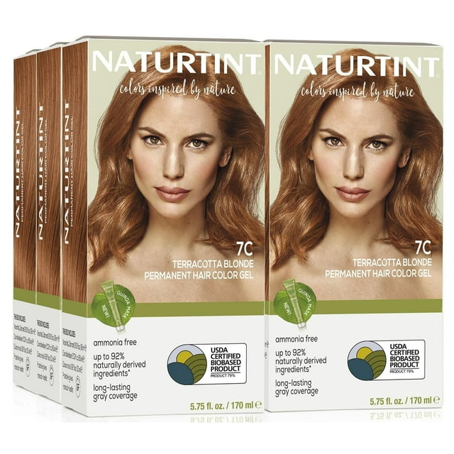 Tinte de pelo Naturtint 7C, color rubio terracota, 100 ml x 6, sin amoniaco