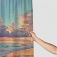 thumbnail image 3 of Orinice Ocean Beach Shower Curtain for Bathroom Coastal Sunset Sunrise Seaside Pink Nautical Summer Seacoast Blue Sea Hawaii Seascape Fabric Bath Decor Set with Hooks  36x72, 3 of 7