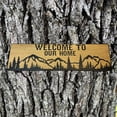 thumbnail image 3 of Welcome to our Home Mountain Scene 4x12 BLACK Sign, 3 of 4