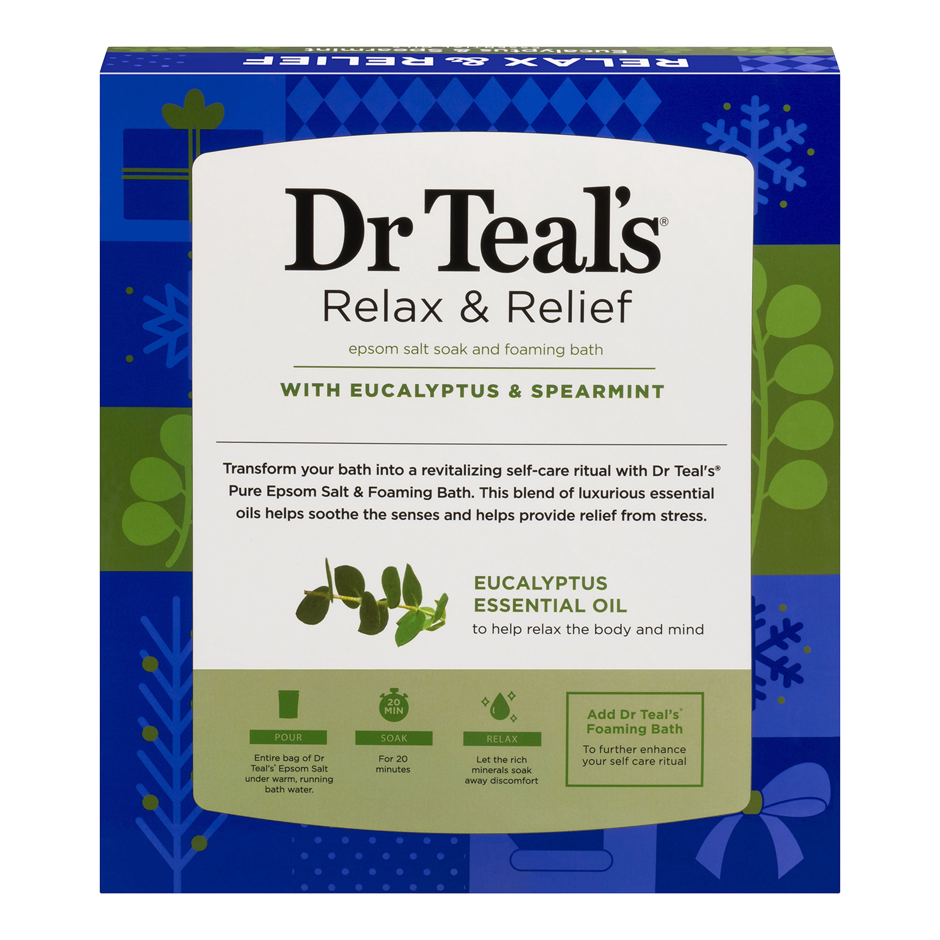 Dr Teal's Relax & Relief Eucalyptus Bath Gift Set, 2 Piece