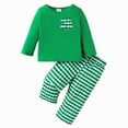 thumbnail image 5 of mgoYE Baby Girl Clothes 12 Months St Patricks Day Baby Girl Boy Outfit Green Shamrock Long Sleeve Shirt Top Plaid Pants Set Saint Patrick's Clothes(Green,12-18 Months), 5 of 9