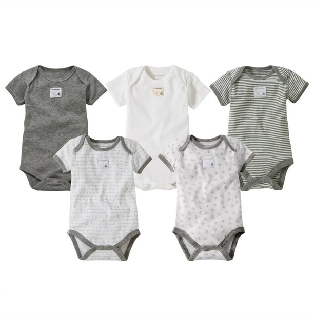 Burt's Bees Baby Burt's Bees Baby Organic Short Sleeve Bodysuits, 5pk