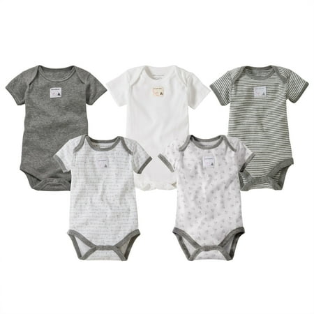 UPC: 0849681073503 | Organic Short Sleeve Bodysuits 9M Heather Grey 5 Ct