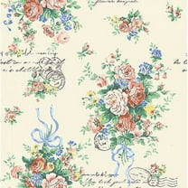 Ecru Blooming Rose Lg Bouquet Cotton Fabric by Quilt Gate