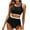 Black-04, variant on DISKEBUISS Women's Swimsuits High Waist Sporty Crewneck Flattering Fashion Bathing Suit for Beach Outings