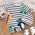 thumbnail image 3 of NZRVAWS Baby Boys CLothes 12 Months Baby Boys Stripe 18 Months Baby Boys Jumpsuits Animals Print Bodysuits Hat 2Pcs Outfits Black, 3 of 7