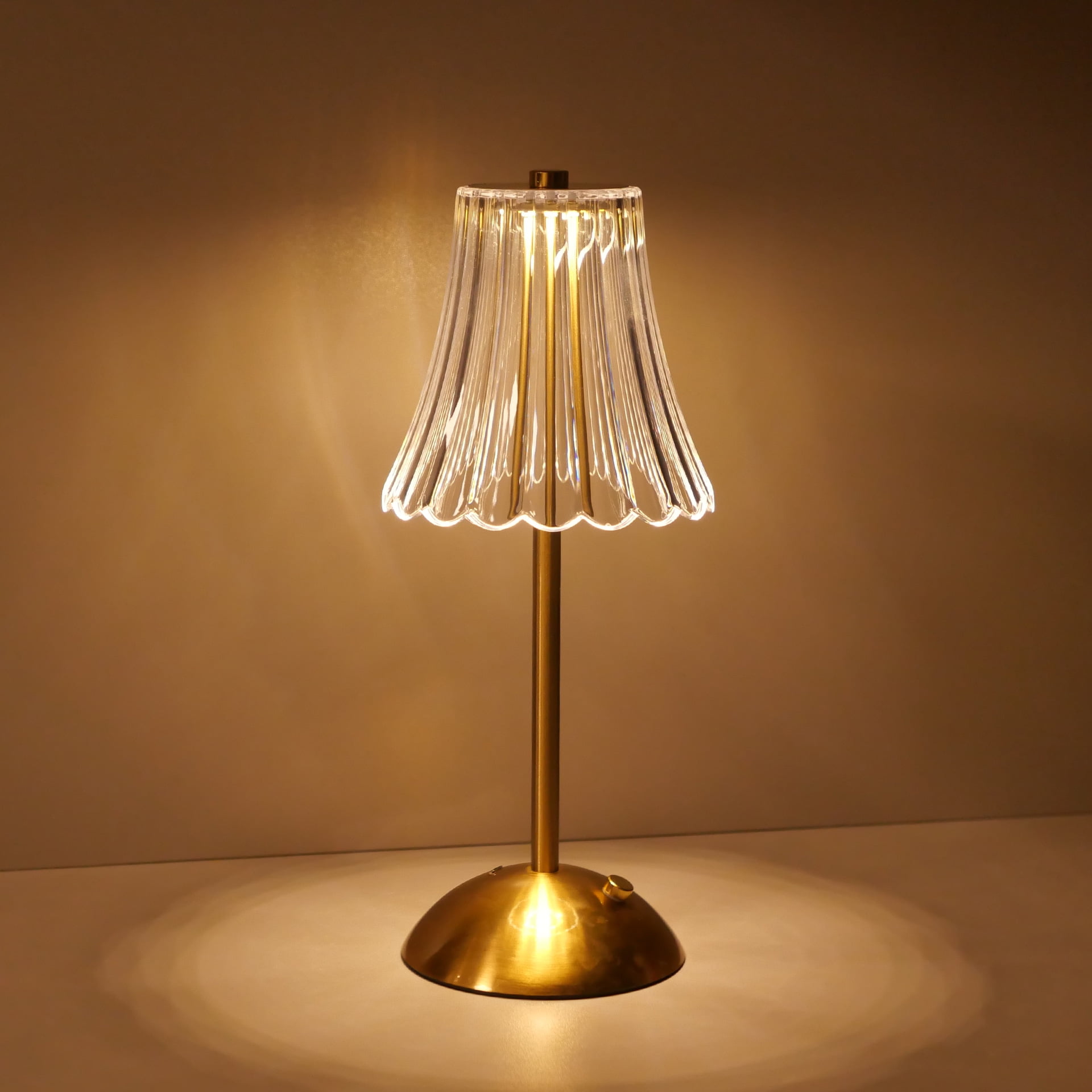 LED Portable Cordless Gold Table Lamp Touch Battery Operated Rechargeable Desk Lamp 3 Color Dimmable for Bedroom Living Room Dining
