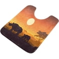thumbnail image 4 of SKYSONIC Wild African Rhino Bath Mat Set Soft High Absorbent Non Slip Rectangular Bath Rug+U-Shaped Toilet Mat,24"x16"+24"x20", 4 of 7