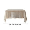 thumbnail image 3 of Guozer Decorative Tablecloth with Tassels Retro Cotton and Linen Tablecloth Coffee Table Covers for Party Decor, 3 of 6