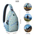 thumbnail image 5 of Sling Backpack,Light Blue Christmas Santa Pattern Sling Bag with Water Bottle Holder,Waterproof Sling Bag for Men/Women with Headphone Jack for Hiking,Travel, 5 of 6