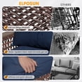 thumbnail image 4 of ELPOSUN 5-Piece Patio Furniture Set, All-Weather Open-Weave Wicker Outdoor Conversation Set, Thick Waterproof Cushions, for Garden and Backyard, Brown & Blue, 4 of 10