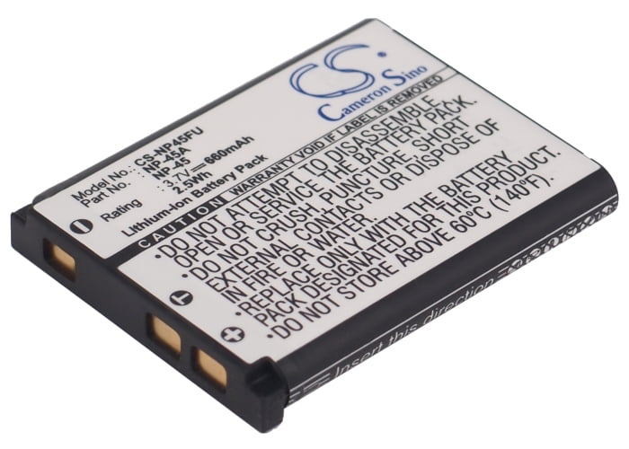Replacement Battery for Fujifilm NP-45,NP-45A,NP-45B,NP-45S,660mAh