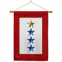 Americana Home & Garden HS141088-BO-03 28 x 40 in. Gold & Three Blue Stars House Flag Set Armed Forces Military Service Double-Sided Decorative Vertical Flags & Decoration Banner Garden Yard Gift