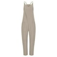thumbnail image 4 of Jumpsuits for Women,Womens Jumpsuits Loose Fit Sleeveless Spaghetti Strap Long/Short Pant Romper Jumpsuit with Pockets, 4 of 8