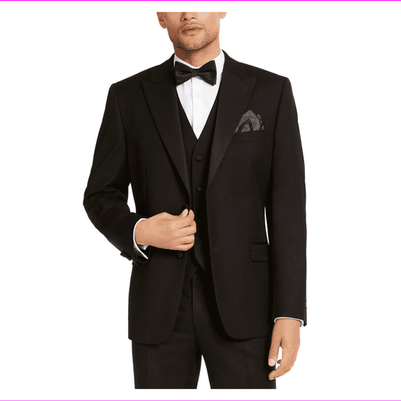 Alfani Men's Classic-Fit Stretch Black Tuxedo Jacket 46L