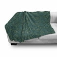 thumbnail image 2 of Botanical Soft Flannel Fleece Throw Blanket, Pine Leaves Botanical Style Nature Tones Outdoor Forest Illustration, Cozy Plush for Indoor and Outdoor Use, 60" x 80", Dark Teal and Green, by Ambesonne, 2 of 5