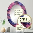 thumbnail image 3 of DESIGN ART Designart "Pink Blue Leafs Harmony II" Floral Modern Wall Mirror 20in.x30in., 3 of 4