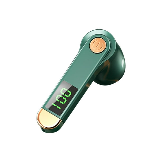 TOUMENY Earphone Bluetooth 5.2 Wireless Headphone Single Ear Digital Display Stereo Earbuds HD