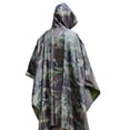 thumbnail image 2 of KEINXS Military Woodland Camo Ripstop Wet Weather Rain Poncho Camping Hiking, 2 of 7