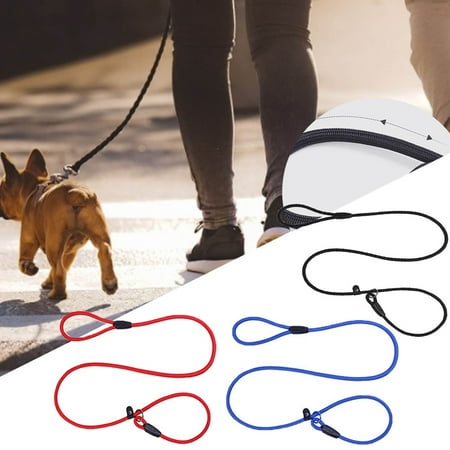 Pet Enjoy Dog Leash Slip Rope Lead Leash,Dog Traction Rope Adjustable Dog Walking No Pull Training Lead Leashes,Strong Braided Rope for Dogs