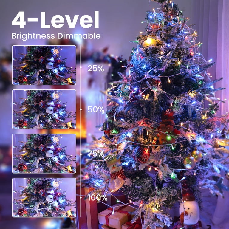 164FT 500 LED Christmas String Lights Outdoor Main Powered 11 Modes  Waterproof - Remote Control Plug In Tree Lights Color Changing Christmas  Lights with Green Wire, Remote, Dimmable, Timer for Garden