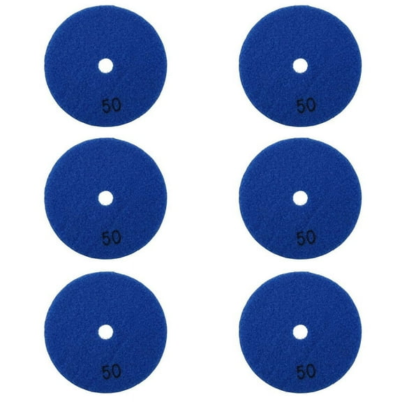 6 Pcs 4 Inch /100 Mm Grit 50 Diamond Dry Polishing Pad Marble Flexible Resin Sanding Disc Ceramic Stone Polisher Disc