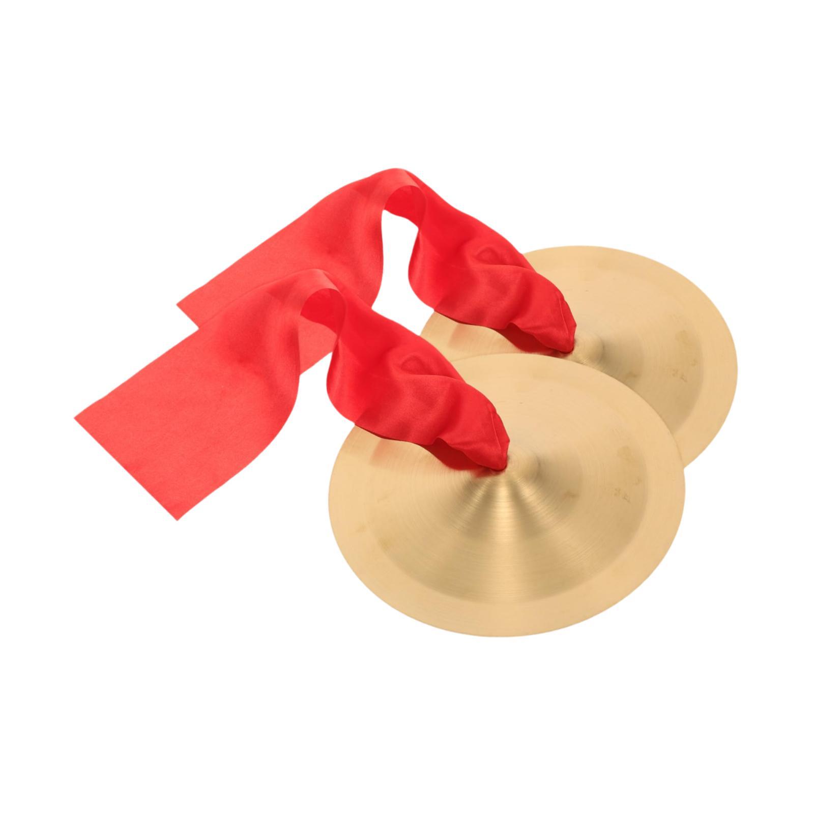 2 Pieces Hand Cymbals Percussion Instrument Finger Cymbals Sturdy Copper Material for Children School Drum Corp Teaching