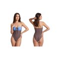 thumbnail image 3 of LMLYSoH Womens Strapless Monokini Swimsuit Slim Fit Striped/Dot Print Sleeveless Tie-up Bathing Suit Casual Swimwear, 3 of 9