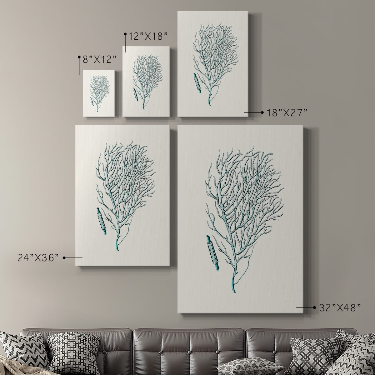 Antique Coastal Coral I Premium Gallery Wrapped Canvas - Ready to Hang
