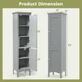 thumbnail image 3 of Costway Tall Bathroom Floor Cabinet Narrow Linen Tower with 2 Doors & Adjustable Shelf Grey, 3 of 10