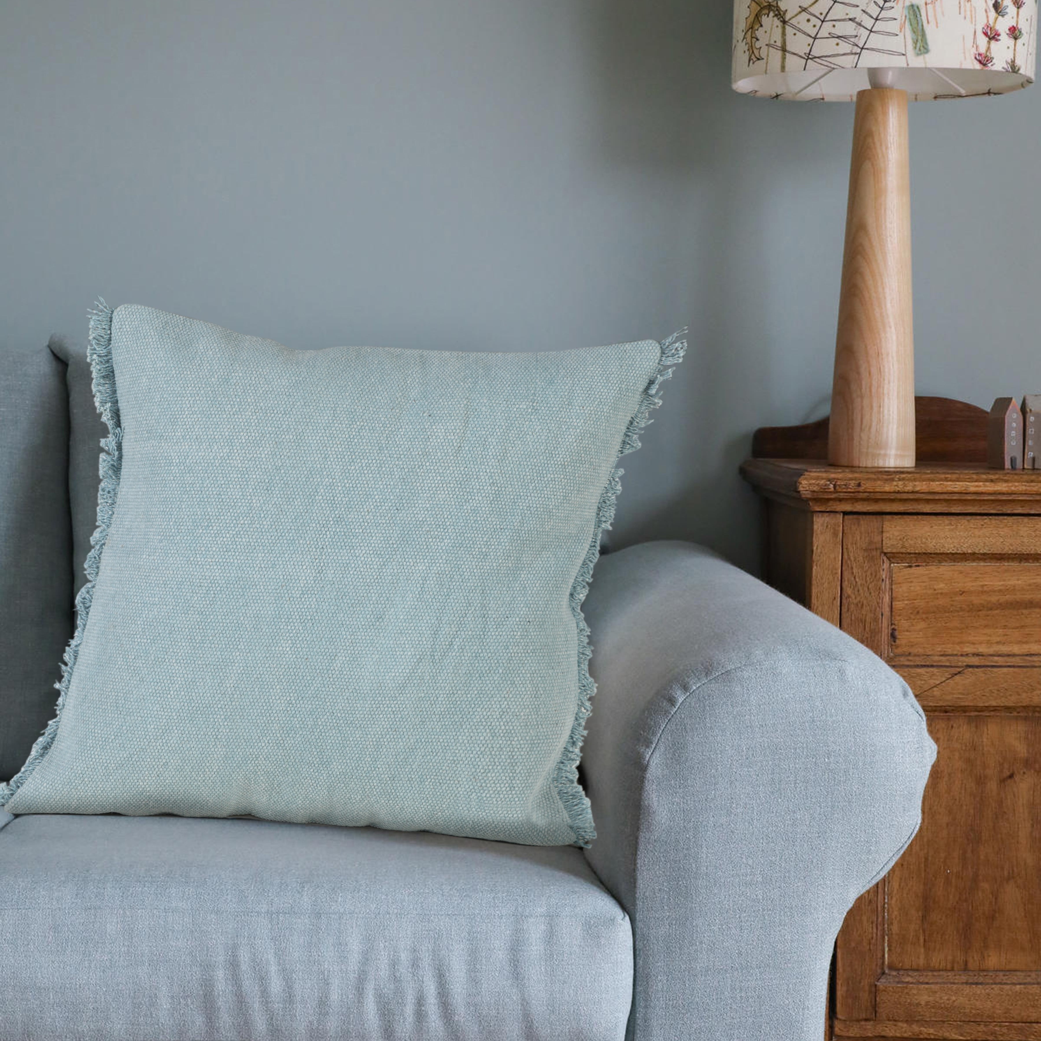 Harlow Hill Power Loomed Solid Cotton Throw Pillow Cover - 20" - Corydalis Blue